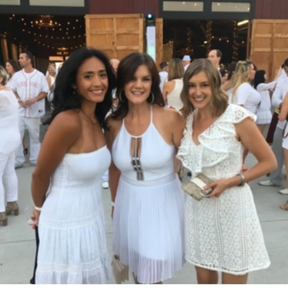 White Bebe dress.